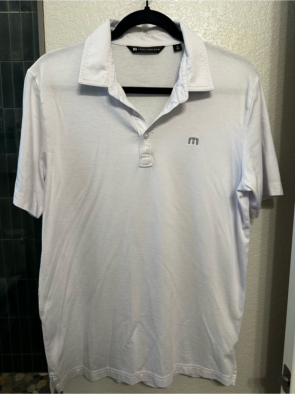 Travis Mathew Men's White Polo with Subtle Logo